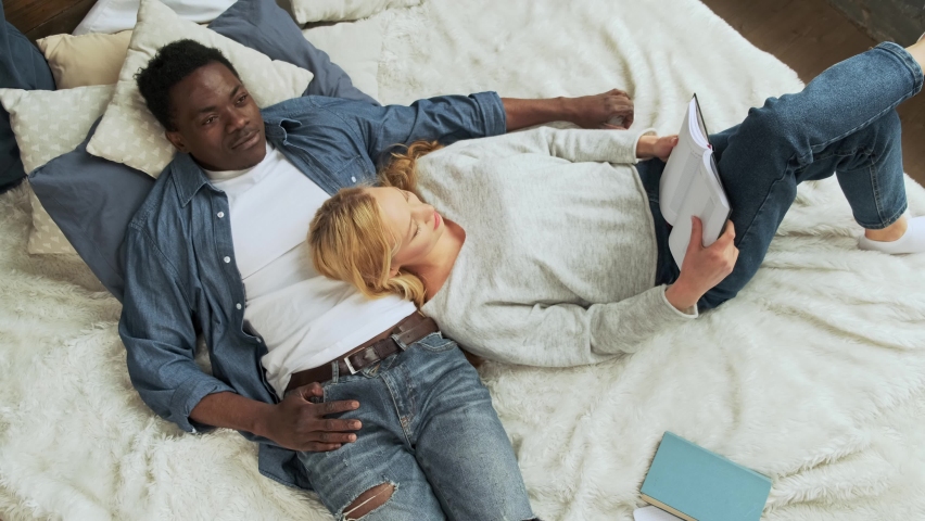 Great Black Couple Spends Nice Times in Hotel Bed